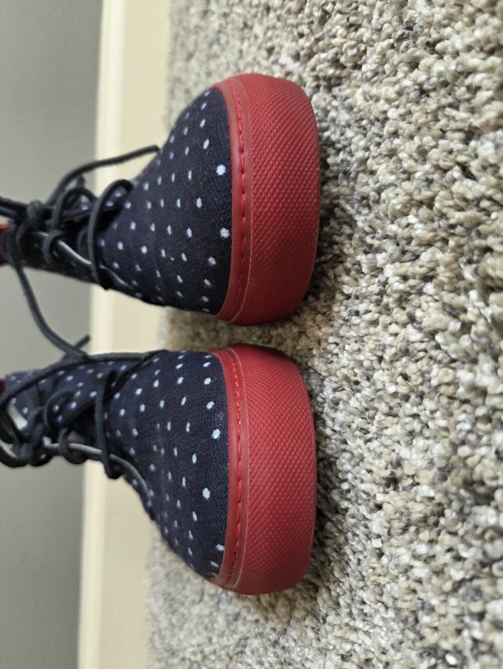 Del Toro Men's Alto Sunbrella‎ Leather Dot High Top Italy Chukka Sneakers Size 9